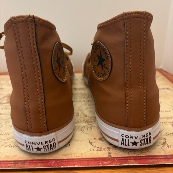 Converse Chuck Taylor All-Star Brown Leather High-Top Sneakers - Picture 3 of 5